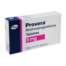 Provera 5mg 24 tabs, Medroxyprogesterone