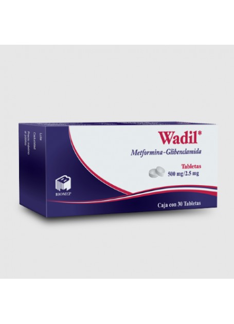 Metformin, Glibenclamide (Wadil) 500mg/2.5mg 30 tabs